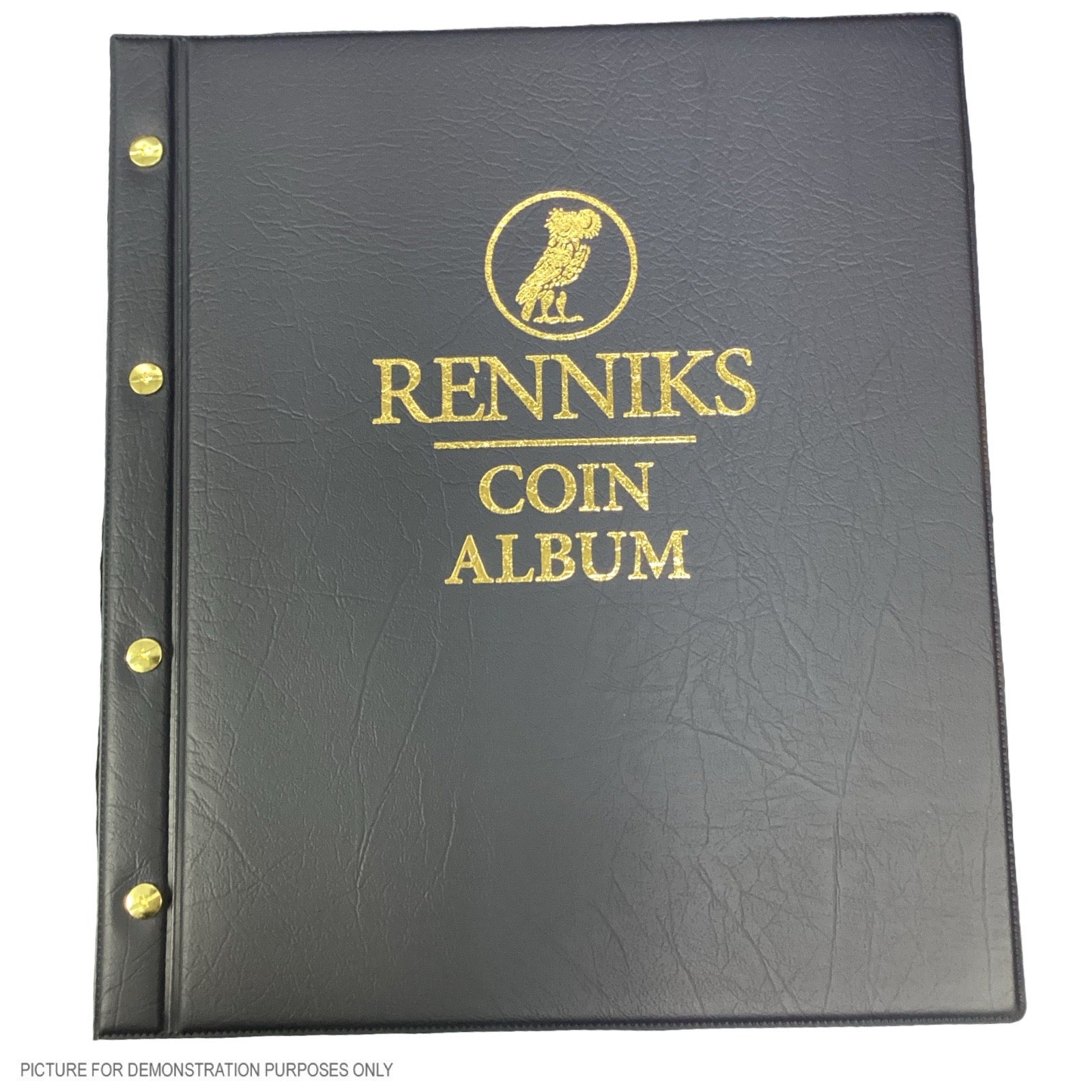 Renniks Coin Album- BLUE- Includes 6 Pages- Holds 225 COins (TINY POSTS)